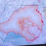 Sunday evening hand drawn map to show 156,041 acres likely burned